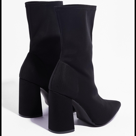 NWOT Nasty Gal Sock Wide Fit Heeled Boots. Size 8 - Picture 7 of 7